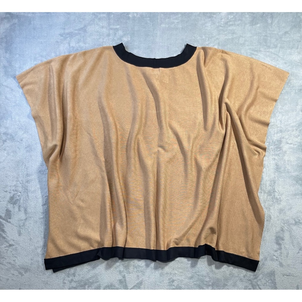 Whisper Knit by Louis Dell'Olio Women Whisper Knit Top 2X/3X Tan Colorblock